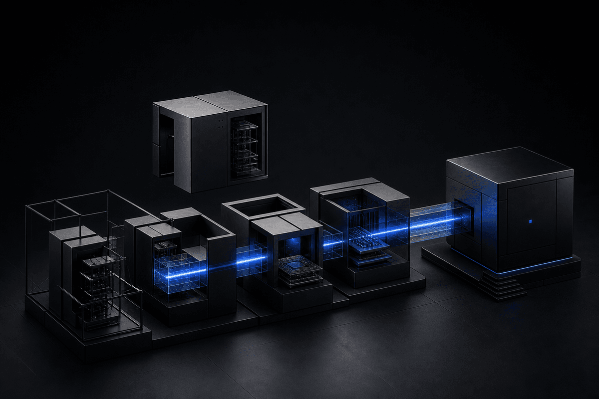 Modular production systems connected by a reliable AI signal path