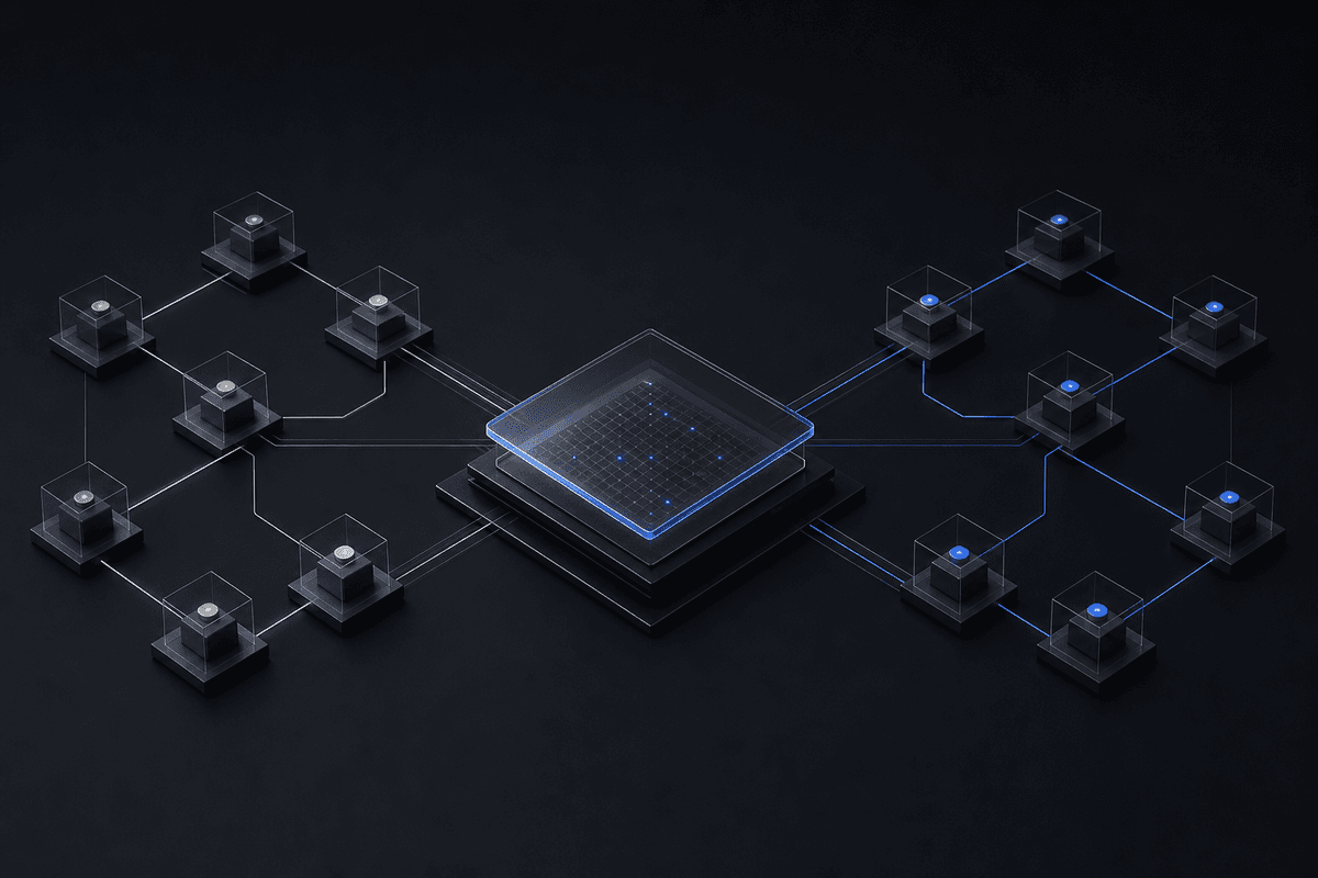 Connected customer and employee networks coordinated by a central AI system
