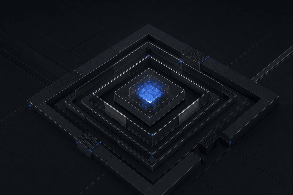 Layered enterprise controls protecting a governed AI core